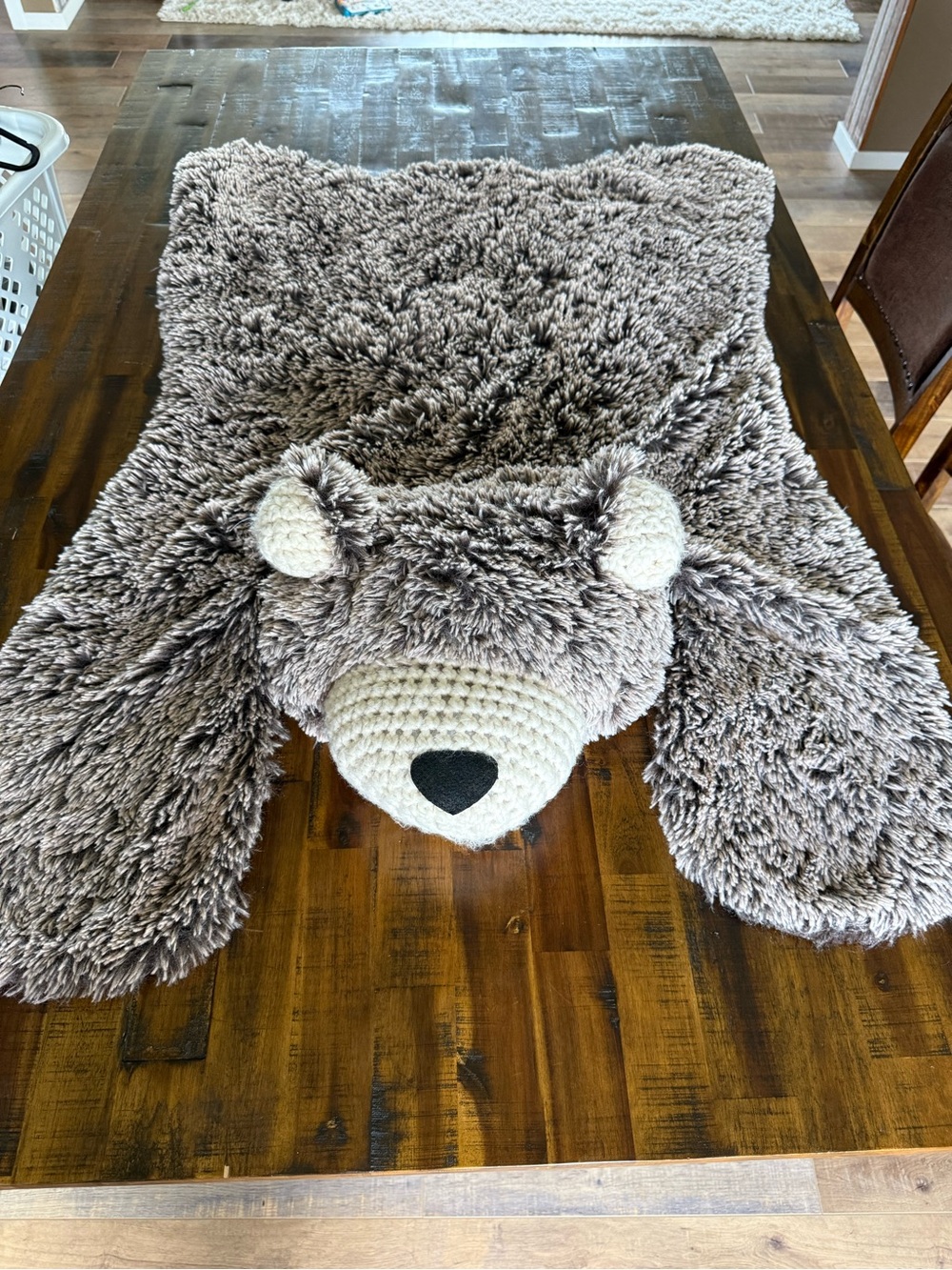 Plush Bear Floor Rug - Gray Bear Accent Rug